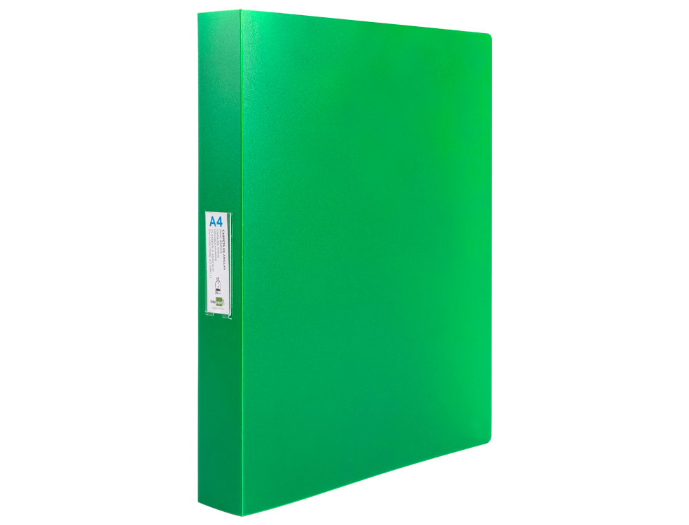 PASTA LIDERPAPEL POLIPROPILENO DIN A4 4 ANEIS 25 MM MISTOS VERDE MAA OPACO