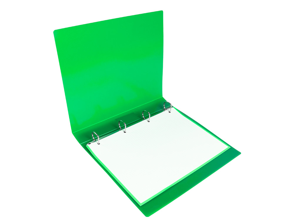 PASTA LIDERPAPEL POLIPROPILENO DIN A4 4 ANEIS 25 MM MISTOS VERDE MAA OPACO