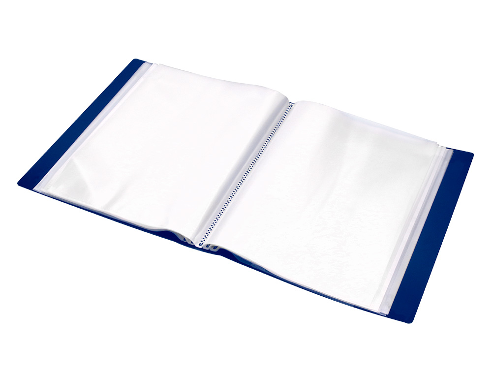 CAPA CATALOGO LIDERPAPEL 40 BOLSAS DIN A4 AZUL TRANSLUCIDO
