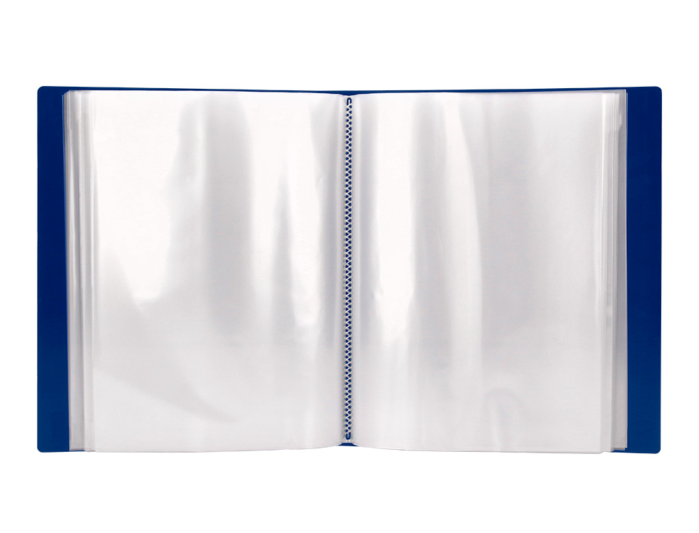 CAPA CATALOGO LIDERPAPEL 40 BOLSAS DIN A4 AZUL TRANSLUCIDO