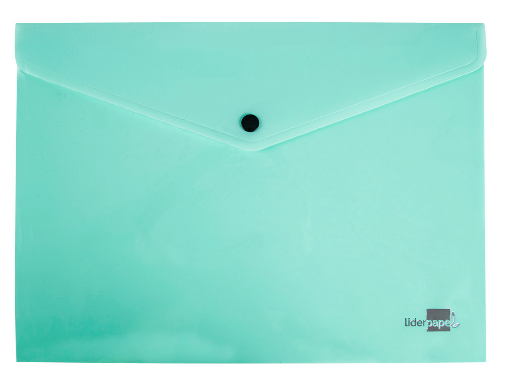 BOLSA PORTA DOCUMENTOS LIDERPAPEL COM MOLA DIN A4 VERDE MAA OPACO 50 FOLHAS