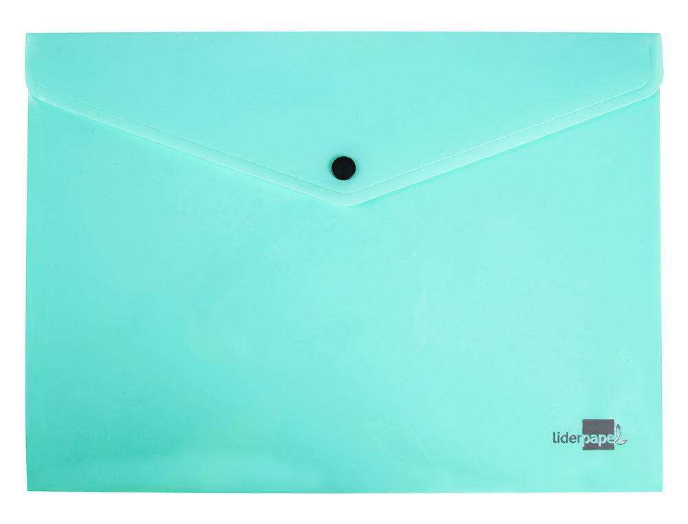 BOLSA PORTA DOCUMENTOS LIDERPAPEL COM MOLA DIN A4 VERDE MAA OPACO 50 FOLHAS