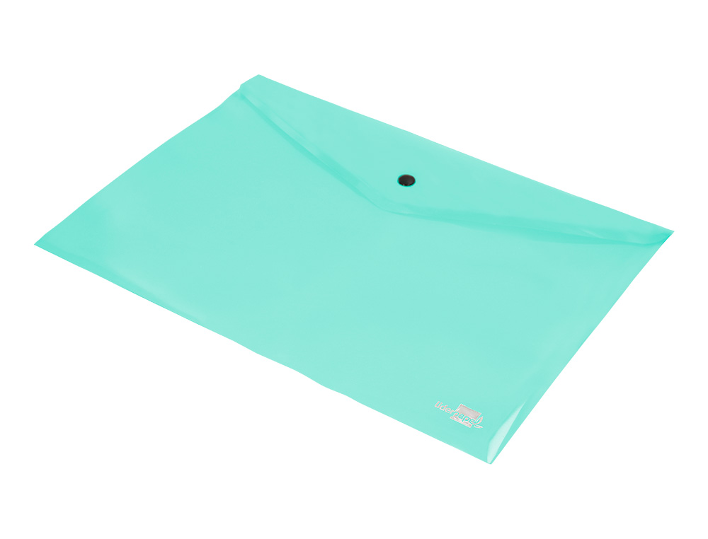 BOLSA PORTA DOCUMENTOS LIDERPAPEL COM MOLA DIN A4 VERDE MAA OPACO 50 FOLHAS