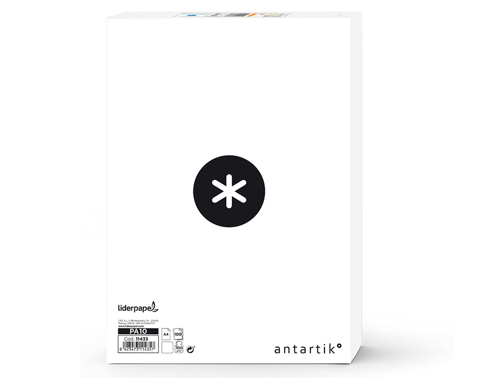 PAPEL ANTARTIK A4 100 GR LISO BRANCO EMBALAGEM DE 100 FOLHAS