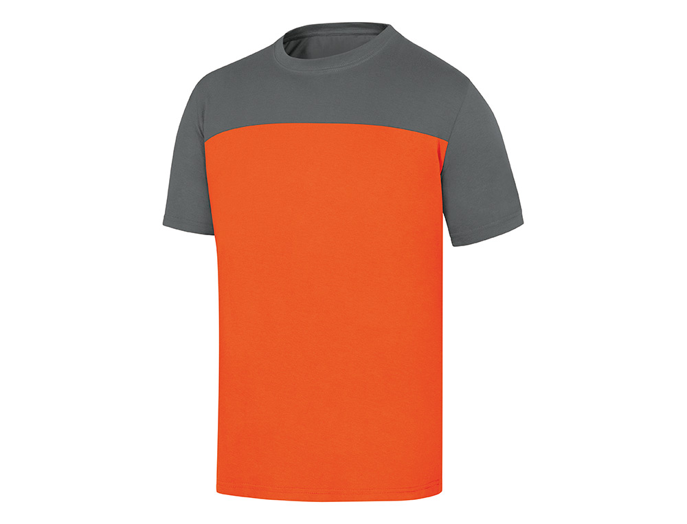 T-SHIRT DE ALGODAO DELTAPLUS COR CINZA LARANJA TAMANHO XXL