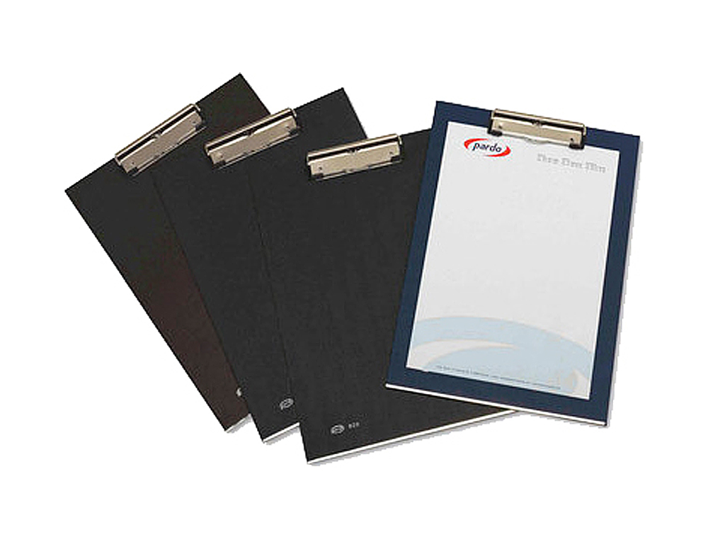 PORTA NOTAS PARDO CARTAO FORRADO PVC FOLIO COM MINICLIP METALICO AZUL