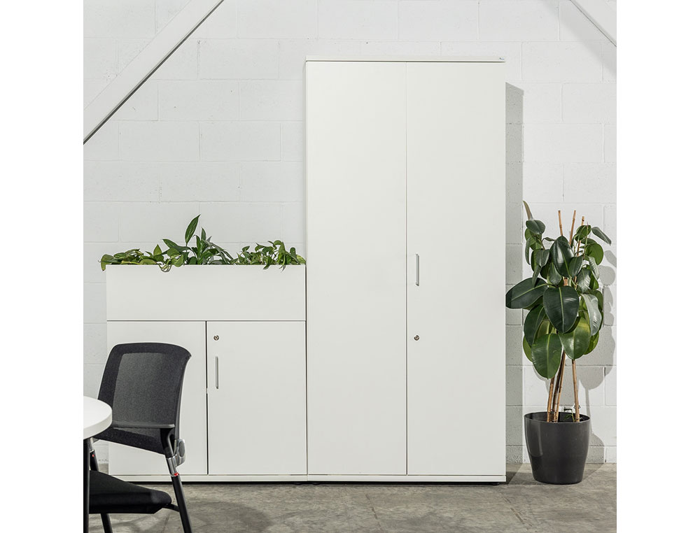 ARMARIO ROCADA COM DOIS GAVETAS SERIE STORE 78X90X45 CM ACABAMENTO AB01 ALUMINIO/FAIA