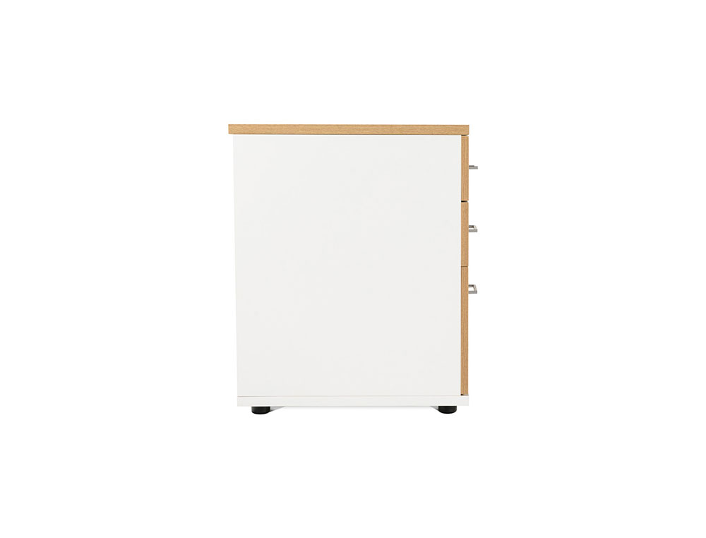 ARMARIO ROCADA COM TRES GAVETAS SERIE STORE 60X50X72 CM ACABAMENTO AW04 BRANCO/BRANCO