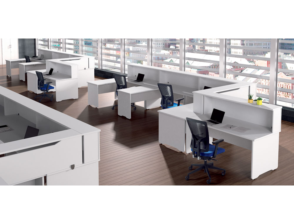 APOIO DE SECRETARIA ROCADA VALIDO PARA MESAS WORK METAL EXECUTIVE 180X30X40 CM ACABAMENTO AW04 BRANCO/BRANCO