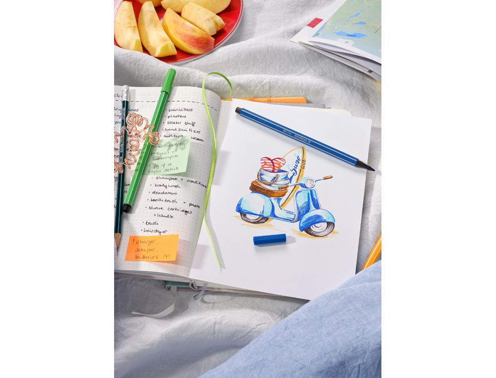 MARCADOR STABILO AGUARELAVEL PEN 68 CINZA AZULADO CLARO 1 MM