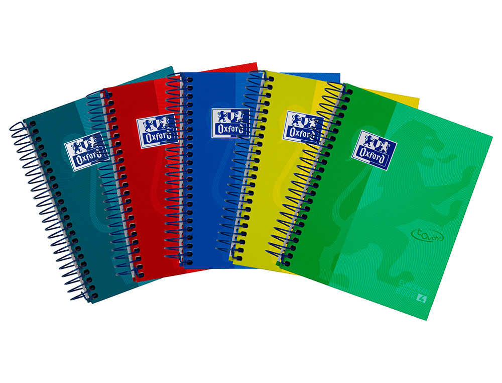 CADERNO ESPIRAL OXFORD EBOOK 4 CAPA EXTRADURA 8º 120 FOLHAS QUADRICULA 5 MM CORES SORTIDAS TOUCH