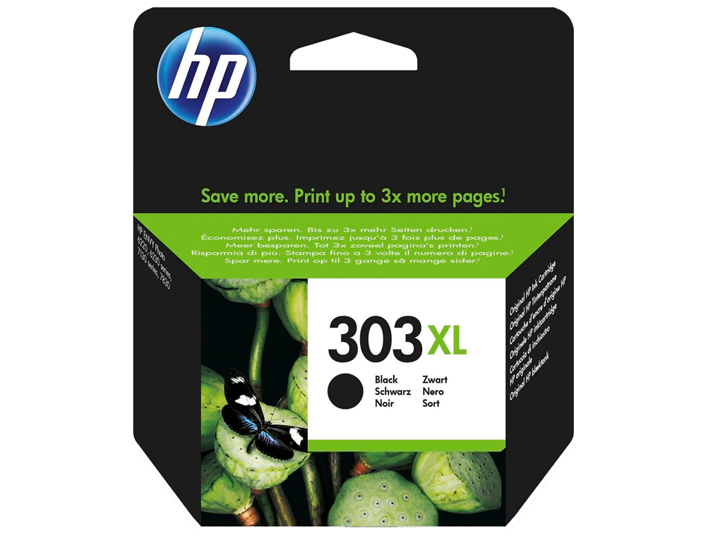 TINTEIRO HP 303 XL ENVY PHOTO 6230 / 7130 / 7830 COR PRETO CAPACIDADE 600 PAG