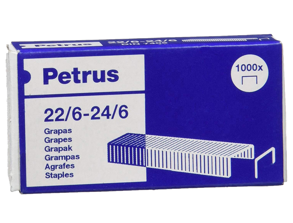 AGRAFES PETRUS GALVANIZADA 22/6 CAIXA 1000 UNIDADES