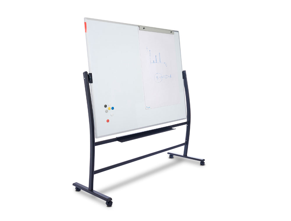 QUADRO BRANCO ROCADA LACADO MAGNETICO COM SUPORTE DUPLA FACE 90X120 CM