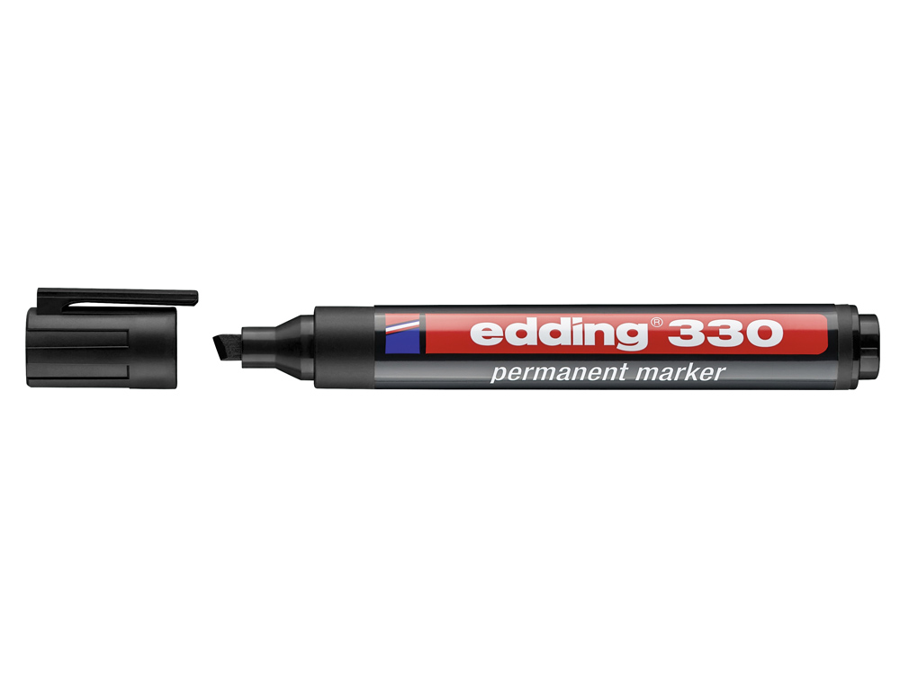 MARCADOR EDDING PERMANENTE 330 PRETO PONTA BISELADA 1-5 MM RECARREGAVEL