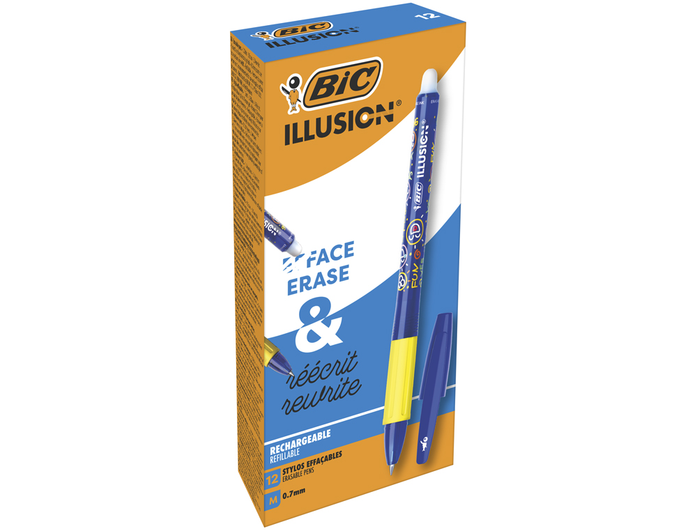 ESFEROGRAFICA BIC GELOCITY ILLUSION APAGAVEL AZUL PONTA DE 0,7 MM