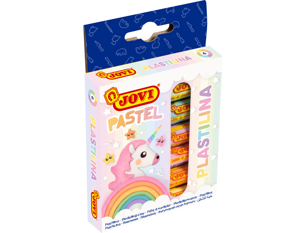 PLASTICINA JOVI 90 ESTOJO 6 UNIDADES CORES PASTEL SORTIDAS 15 G