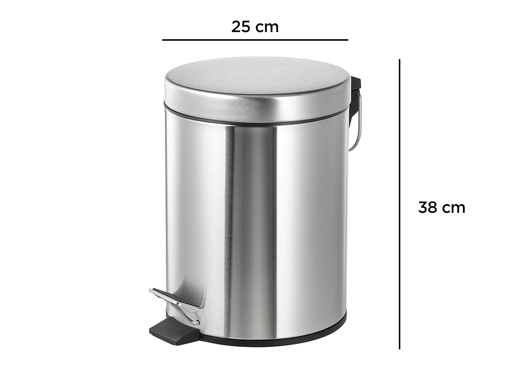 CESTO DE PAPEIS Q-CONNECT COM PEDAL CROMADO 25X38CM CAPACIDADE 12 LITROS