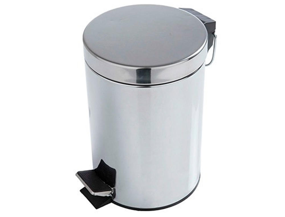 CESTO DE PAPEIS Q-CONNECT COM PEDAL CROMADO 25X38CM CAPACIDADE 12 LITROS