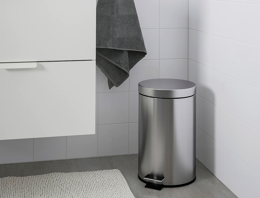 CESTO DE PAPEIS Q-CONNECT COM PEDAL CROMADO 25X38CM CAPACIDADE 12 LITROS