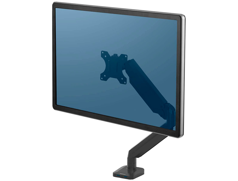 BRAO PARA MONITOR FELLOWES SERIE PLATINUM 1 VISOR AJUSTAVEL ALTURA NORMATIVA VESA ATE 8 KG PRETO