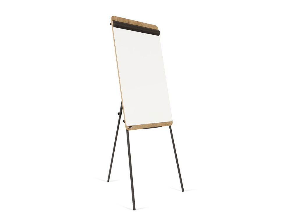 QUADRO BRANCO ROCADA COM TRIPE LACADO MAGNETICO BRACO EXTENSIVEL TABULEIRO COR CARVALHO 69X99 CM ALTURA