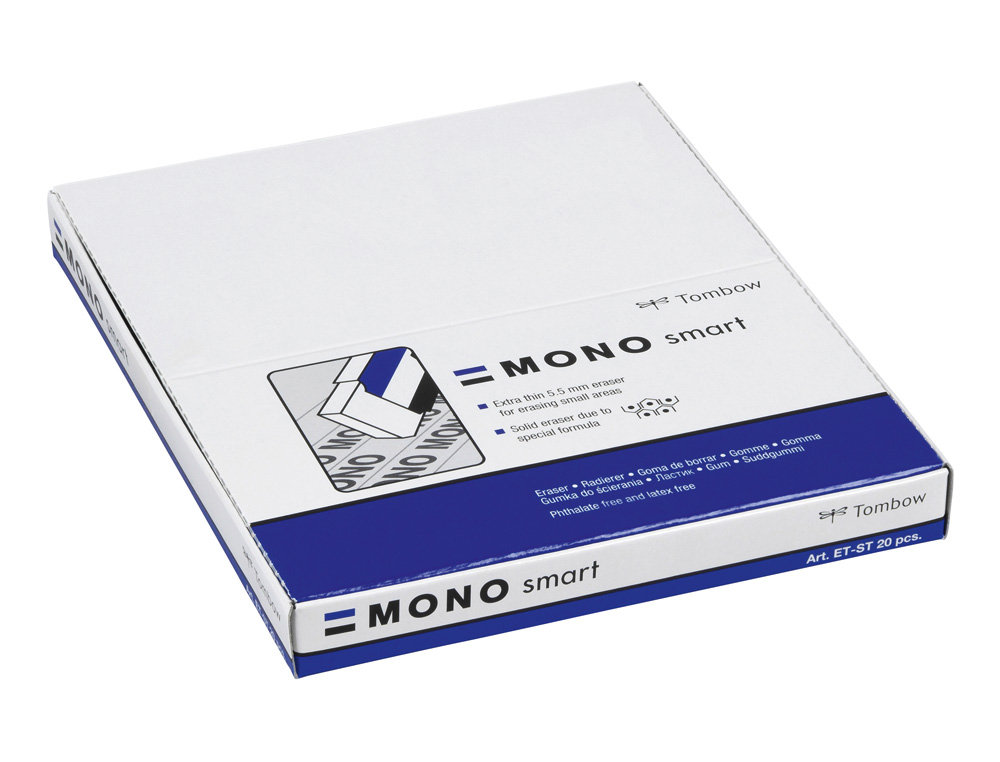 BORRACHA TOMBOW MONO SMART EXTRA FINA 5,5 MM CAIXA DE 20 UNIDADES