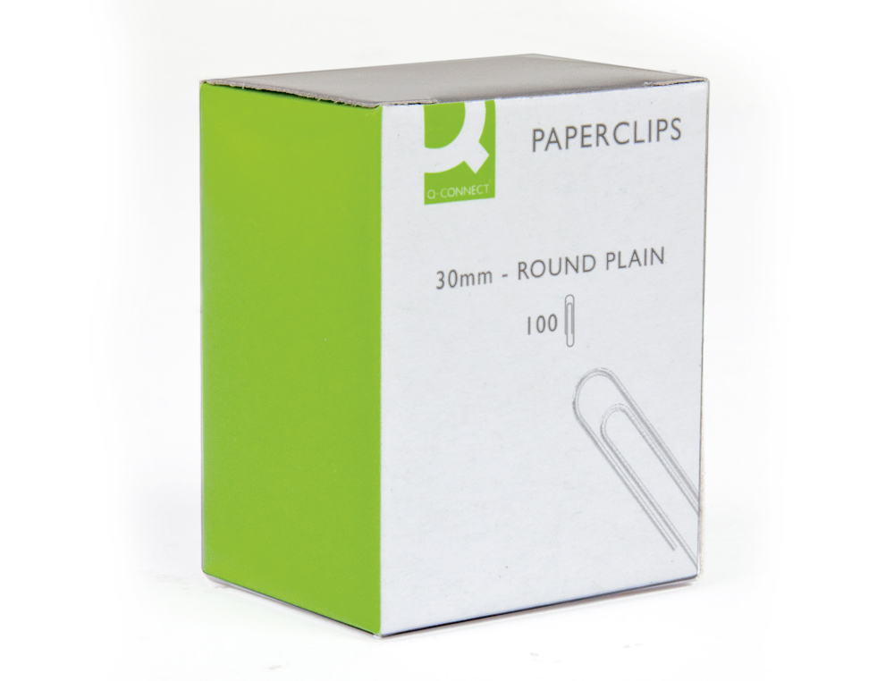 CLIPS NIQUELADOS Q-CONNECT PLANO - N. 1,5 - 30 MM CAIXA DE 100 UNIDADES