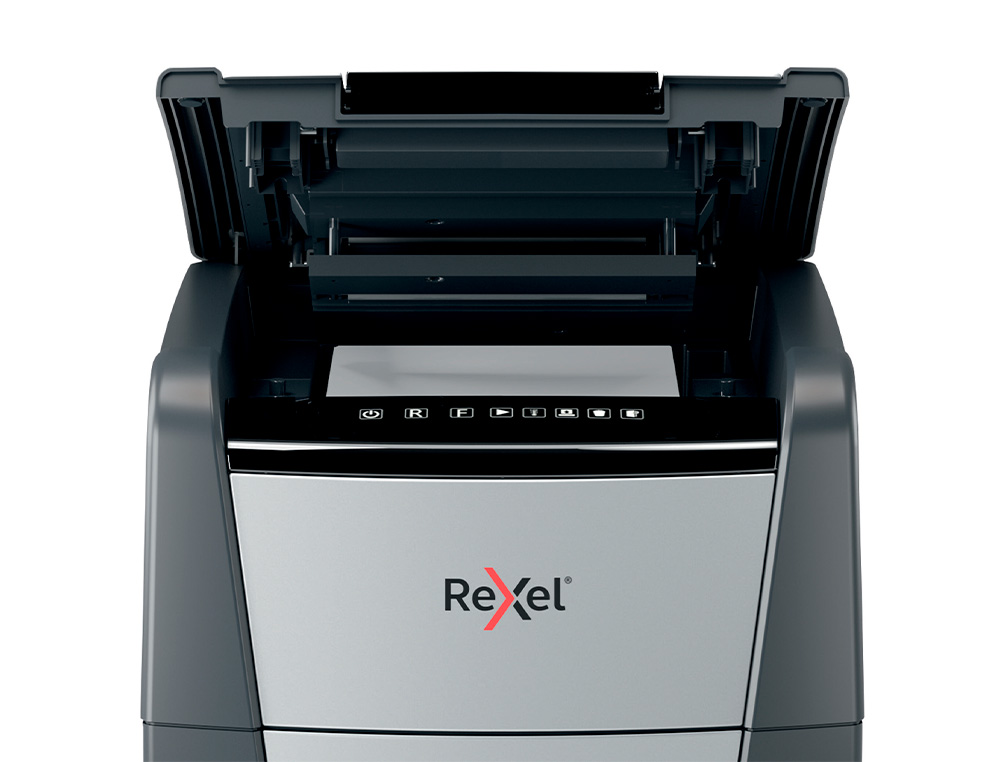 DESTRUIDORA DE DOCUMENTOS REXEL OPTIMUM AUTOFEED+ 225X EU CAPACIDADEE DE CORTE 225 FOLHAS DESTROI AGRAFES E CLIPS 60 LIT