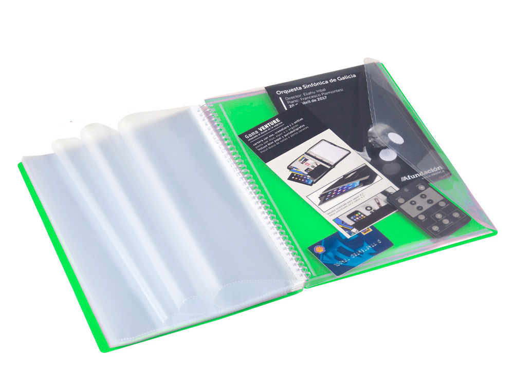 CAPA CATALOGO CARCHIVO ARCHIVEX POLIPROPILENO CANGURO COM ESPIRAL 40 BOLSAS FECHO ELASTICOS DIN A4 AZUL TURQUESA