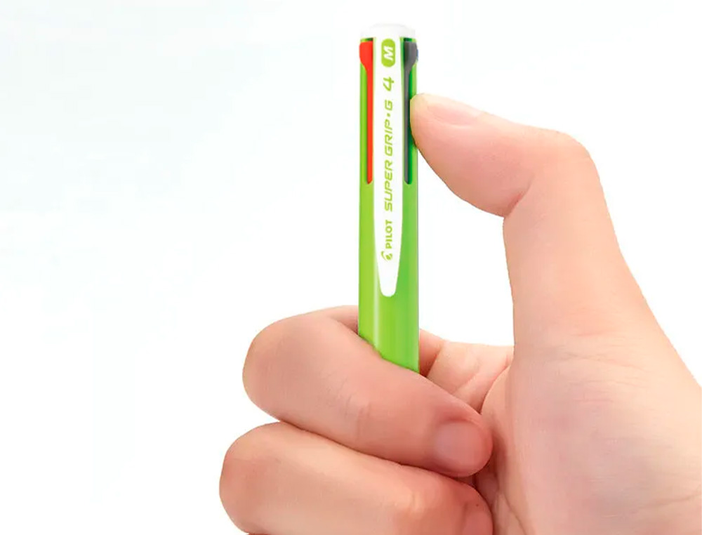 ESFEROGRAFICA PILOT SUPERGRIP G 4 CORES RETRATIL TINTA BASE DE OLEO CORPO COR VERDE LIMA