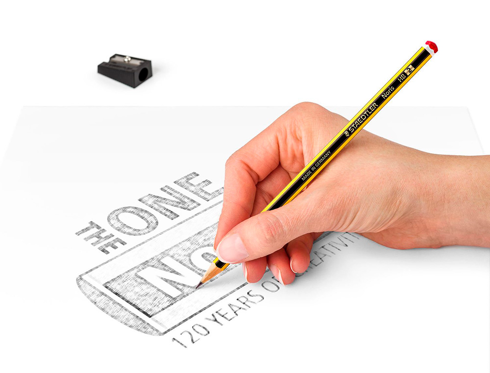 LAPICES DE GRAFITO STAEDTLER NORIS N.2 HB BLISTER PROMOCIONAL 120 ANIVERS DE 12 UDS + AFILALAPIZ Y GOMA