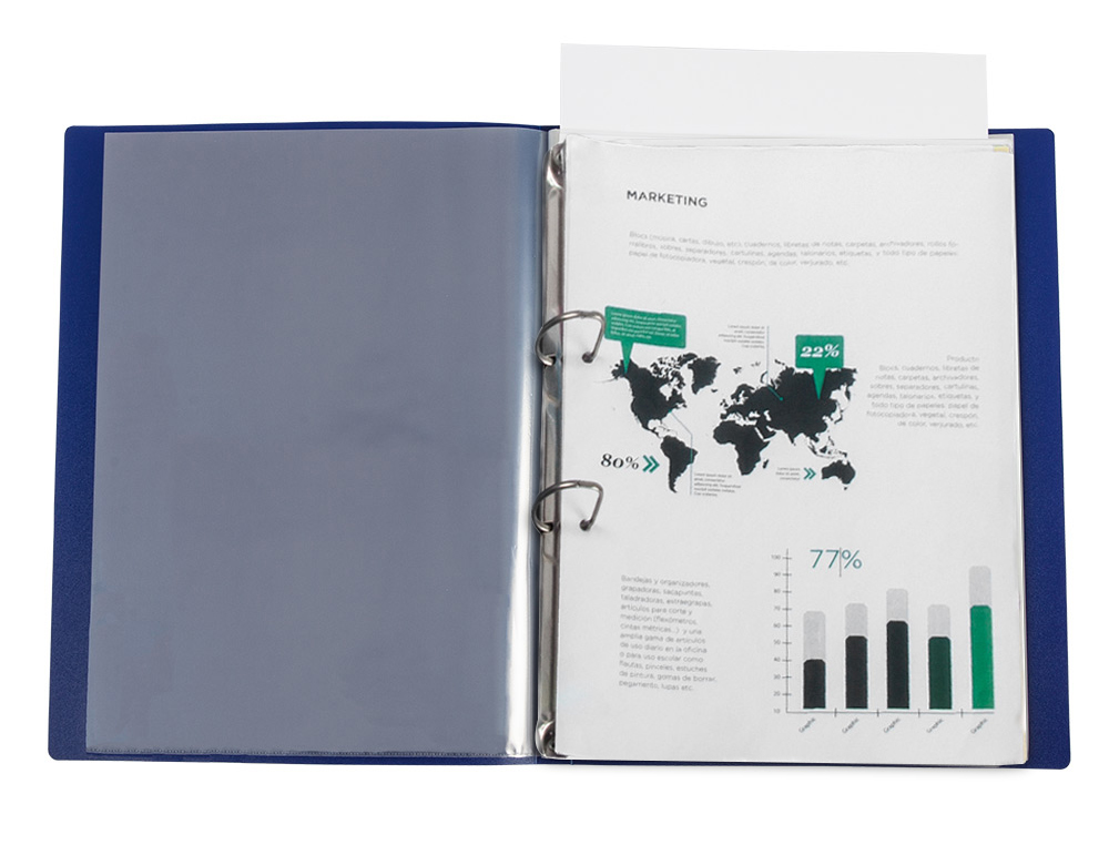 PASTA CANGURU LIDERPAPEL POLIPROPILENO DIN A4 2 ANEIS 25 MM MISTOS AZUL TRANSLUCIDO