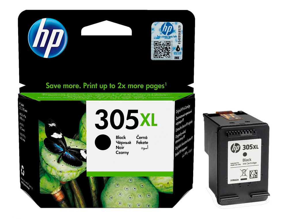 TINTEIRO HP 305 XL DESKJET 1210 / 1212 / 1255 / 2732 / 2752 / 4155 / 4158 ENVY 6020 / 6052 /6055 / 6420 PRETO 240