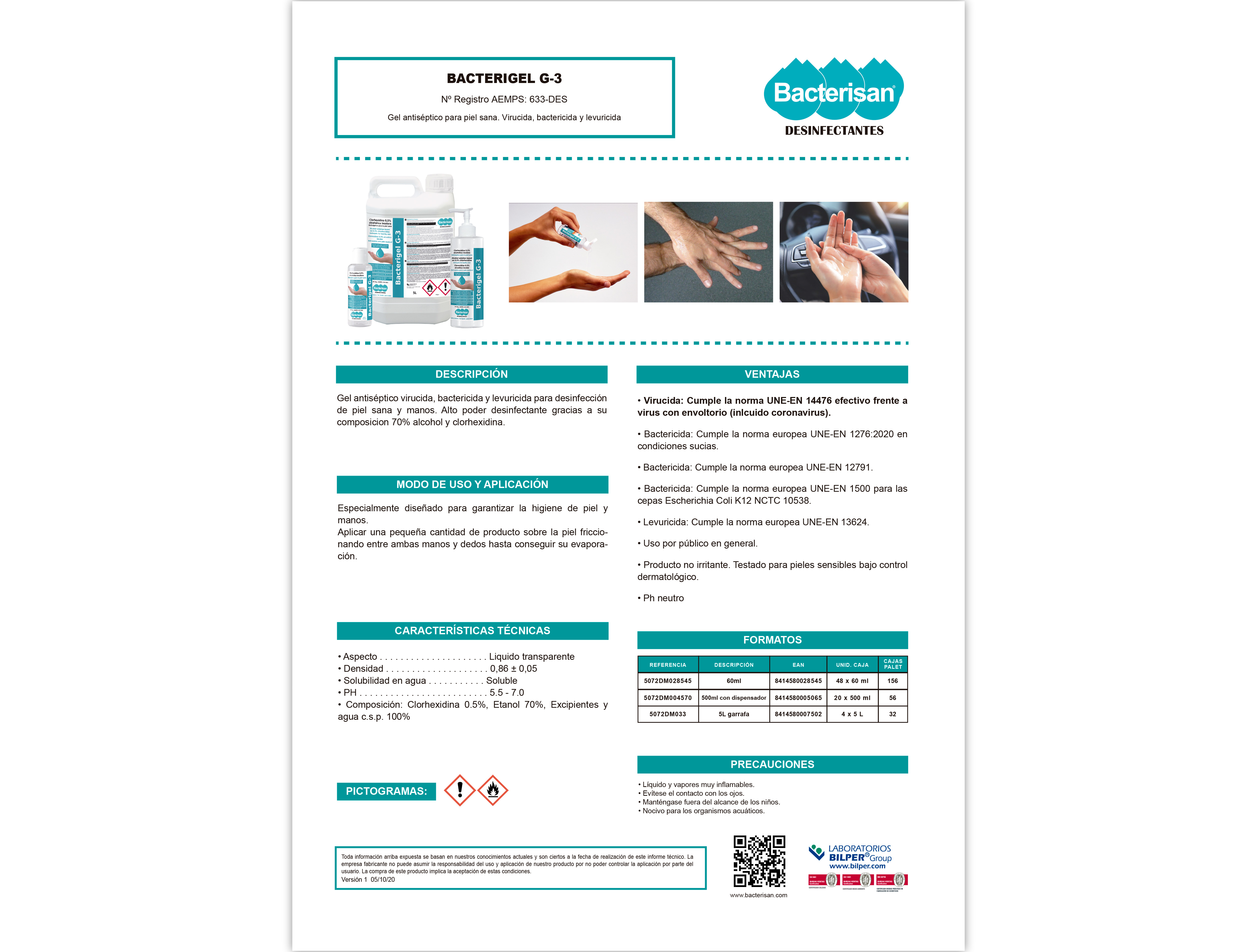 LIQUIDO DE LIMPEZA HIGIENIZANTE DESEMFETANTE GERMOSAN NOR BP3 PARA SUPERFICIES E MOBILIARIO FRASCO PULVERIZADOR DE 60 ML