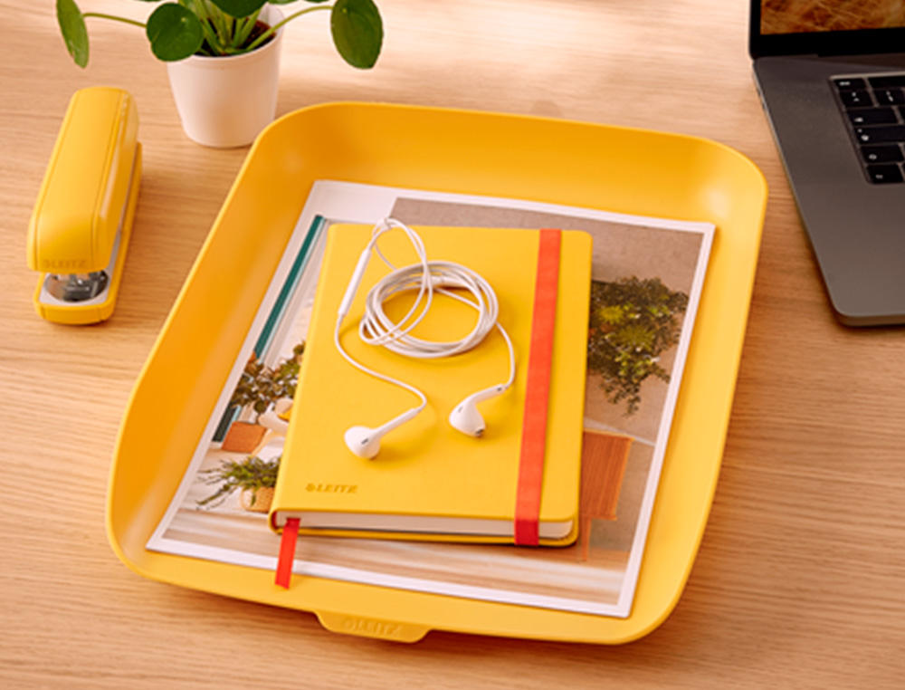 TABULEIRO DE SECRETARIA EM PLASTICO LEITZ COSY AMARELO