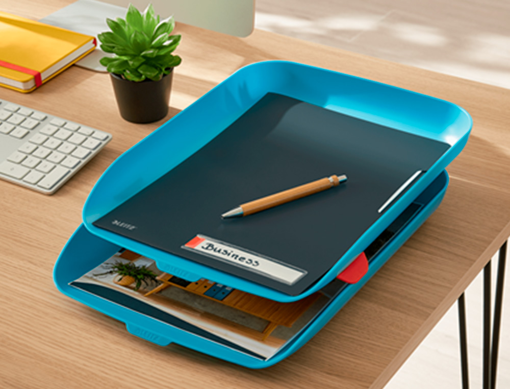 TABULEIRO DE SECRETARIA EM PLASTICO LEITZ COSY CONJUNTO DE 2 UNIDADES AZUL