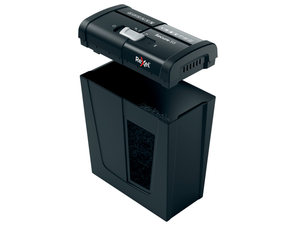 DESTRUIDORA DE DOCUMENTOS REXEL SECURE S5 EU CAPACIDADEE 5 FOLHAS AGRAFES CLIPS CART ES CD E CESTO DE PAPEIS 10 L