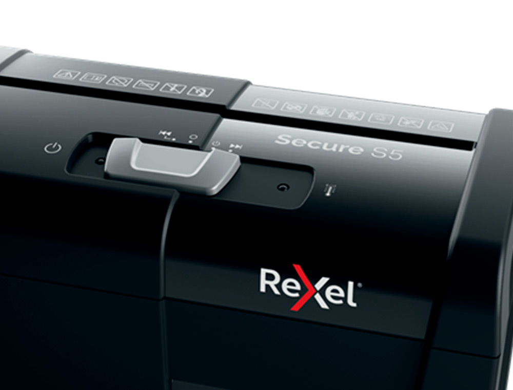 DESTRUIDORA DE DOCUMENTOS REXEL SECURE S5 EU CAPACIDADEE 5 FOLHAS AGRAFES CLIPS CART ES CD E CESTO DE PAPEIS 10 L