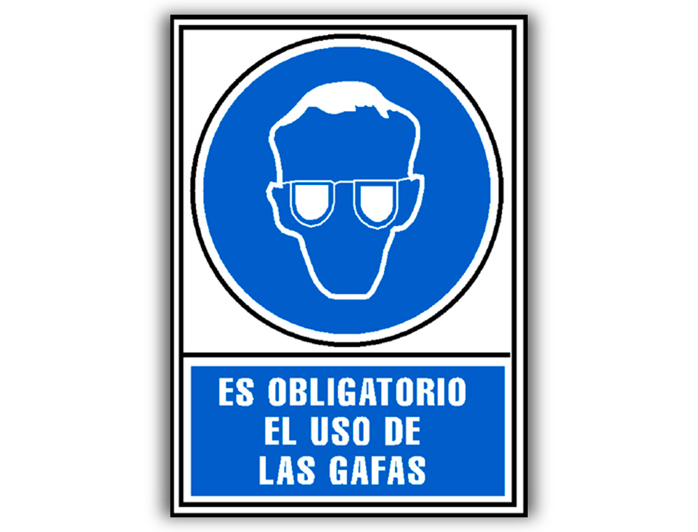 PICTOGRAMA ARCHIVO 2000 OBRIGATORIO USO DE OCULOS PVC AZUL LUMINISCENTE 210X297 MM