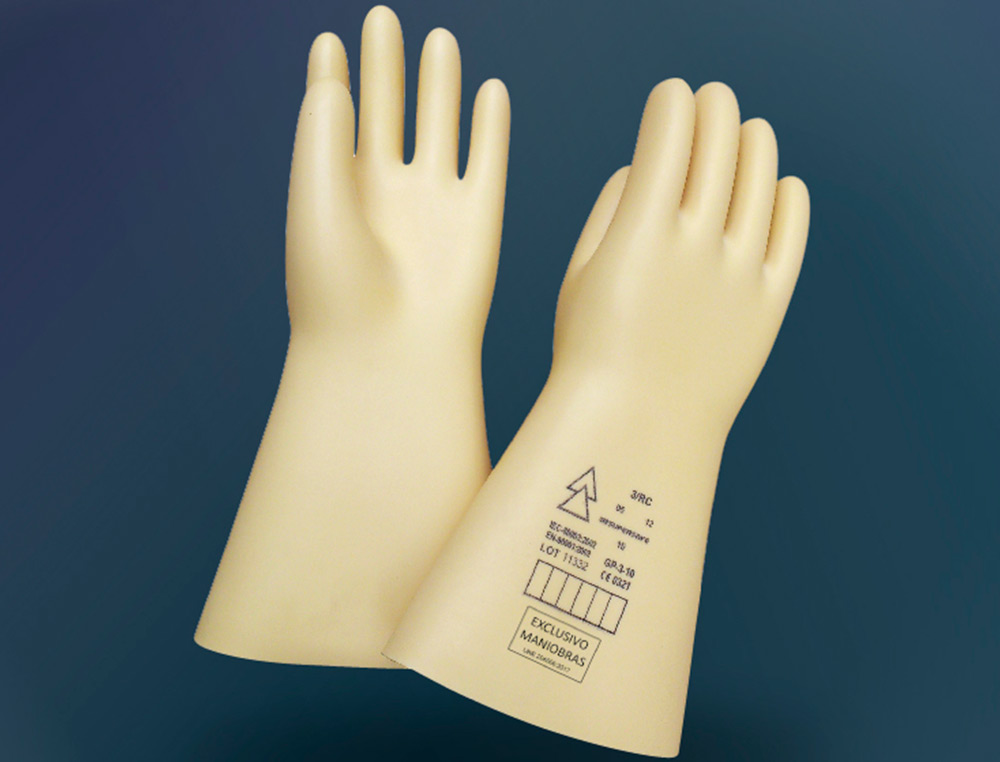 LUVAS FARU LATEX ISOLANTE PROTECAO ELETRICA ATE 500 VOLTS CLASSE 00 TAMANHO 9 COR BEGE