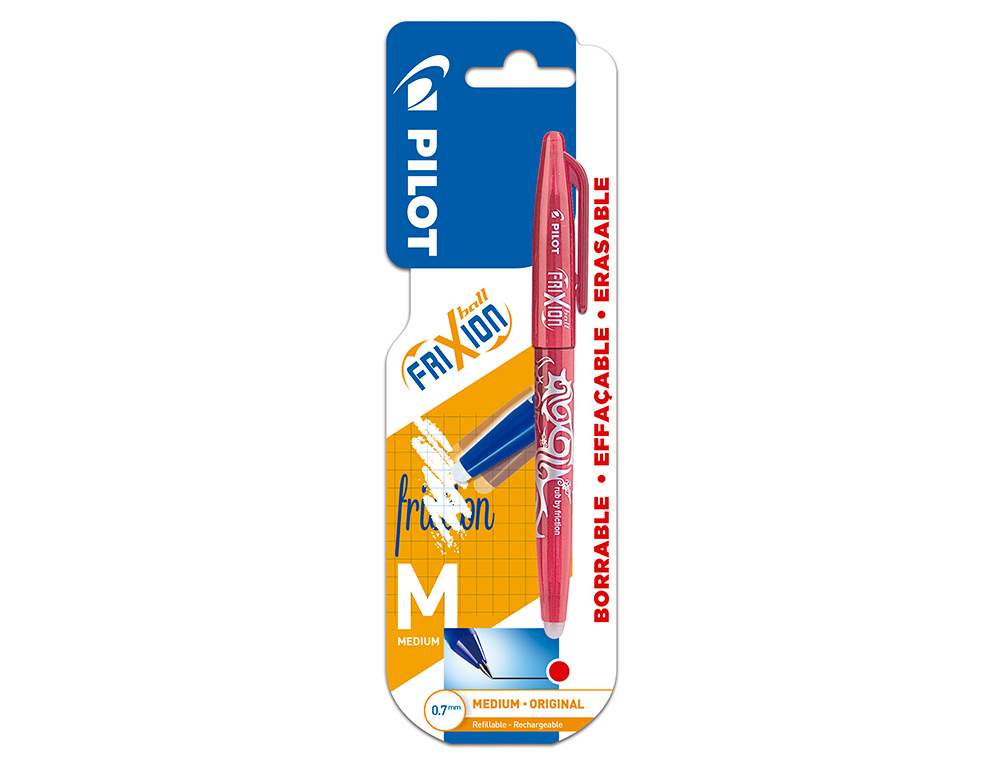 ESFEROGRAFICA PILOT FRIXION BALL APAGAVEL 0,7 MM PONTA MEDIA VERMELHO EM BLISTER
