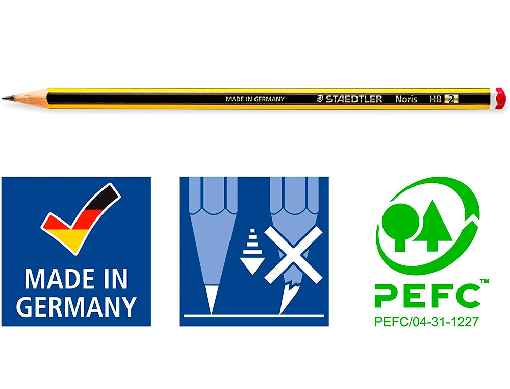 LAPIS DE GRAFITE STAEDTLER NORIS N2 HB BLISTER DE 10 UNIDADES