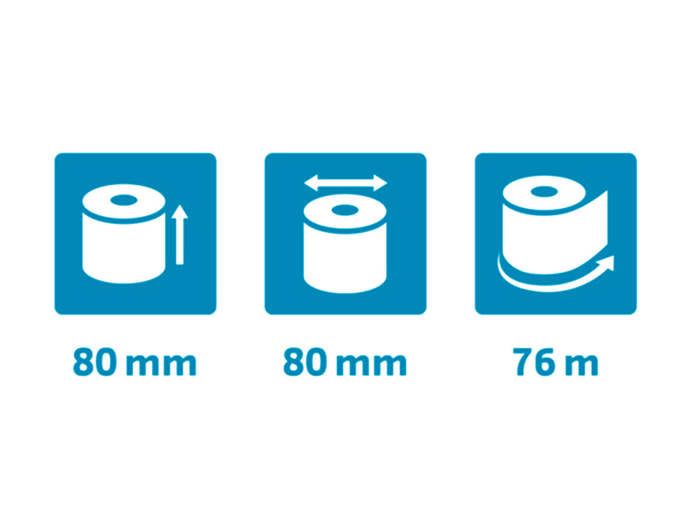 ROLO CALCULADORA EXACOMPTA SAFE CONTACT TERMICO 80 MM X 80 MM 52 G/M2