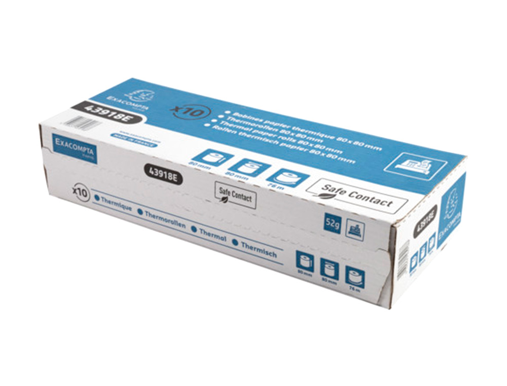 ROLO CALCULADORA EXACOMPTA SAFE CONTACT TERMICO 80 MM X 80 MM 52 G/M2