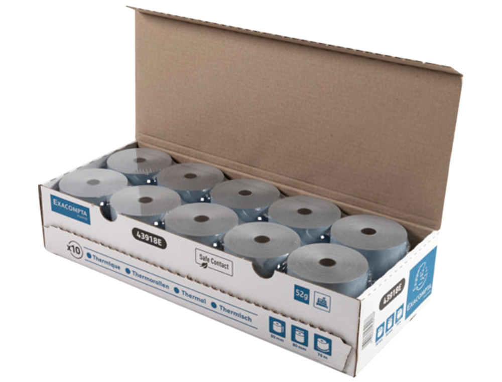 ROLO CALCULADORA EXACOMPTA SAFE CONTACT TERMICO 80 MM X 80 MM 52 G/M2