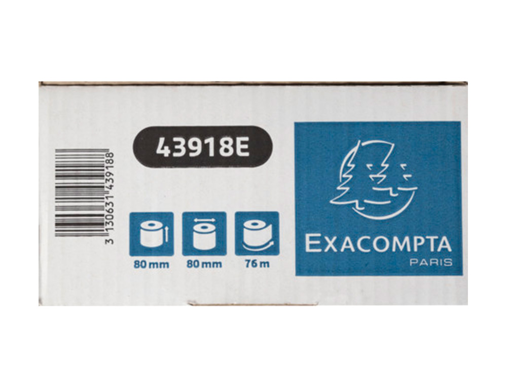 ROLO CALCULADORA EXACOMPTA SAFE CONTACT TERMICO 80 MM X 80 MM 52 G/M2