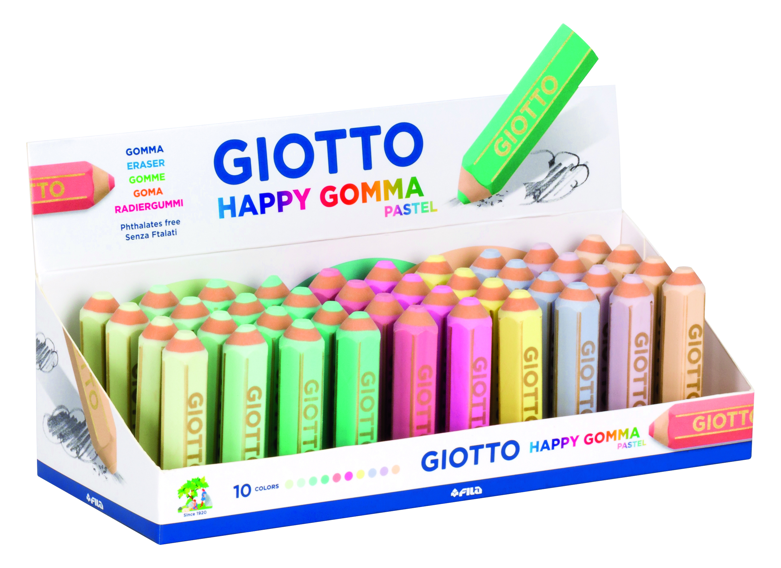 BORRACHA GIOTTO HAPPY GOMMA PASTEL FORMA DE LAPIS