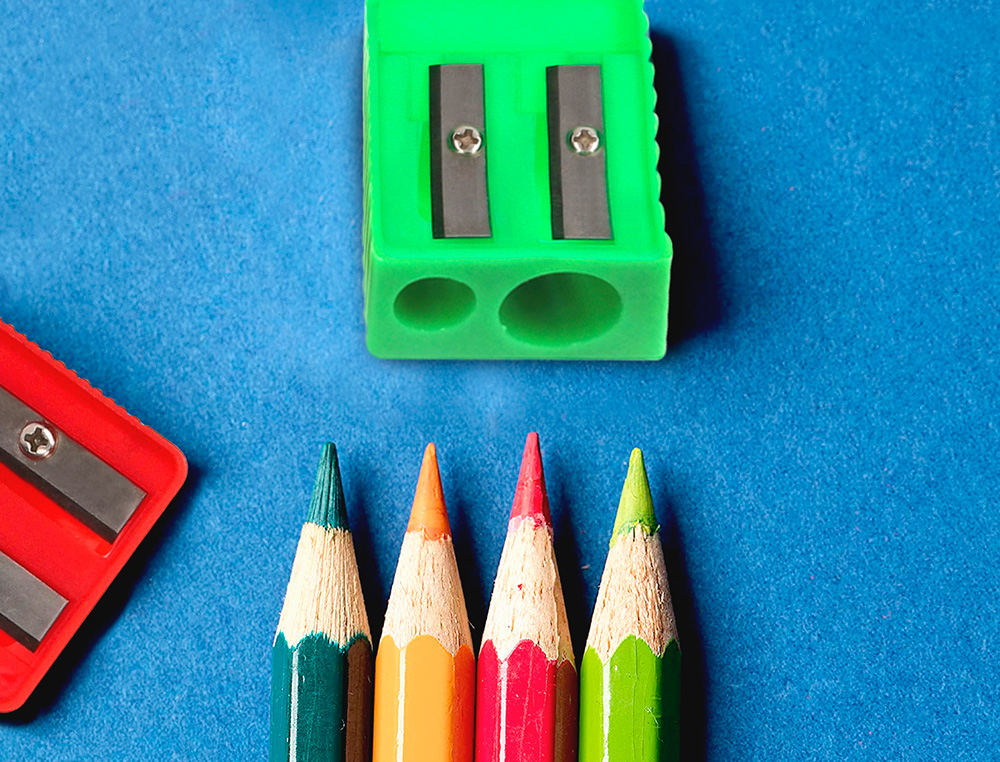 APARA LAPIS LIDERPAPEL PLASTICO 2 USOS CORES SORTIDAS