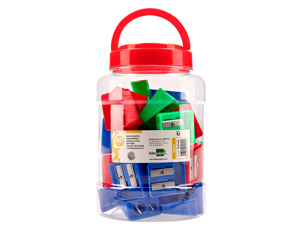 APARA LAPIS LIDERPAPEL PLASTICO 2 USOS CORES SORTIDAS
